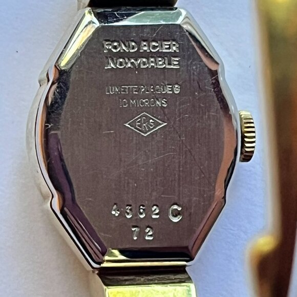Consul Vintage Gold Plated Swiss Bracelet Enamel Watch main image 4